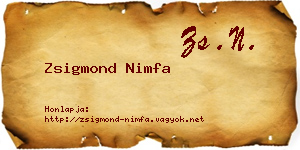 Zsigmond Nimfa névjegykártya